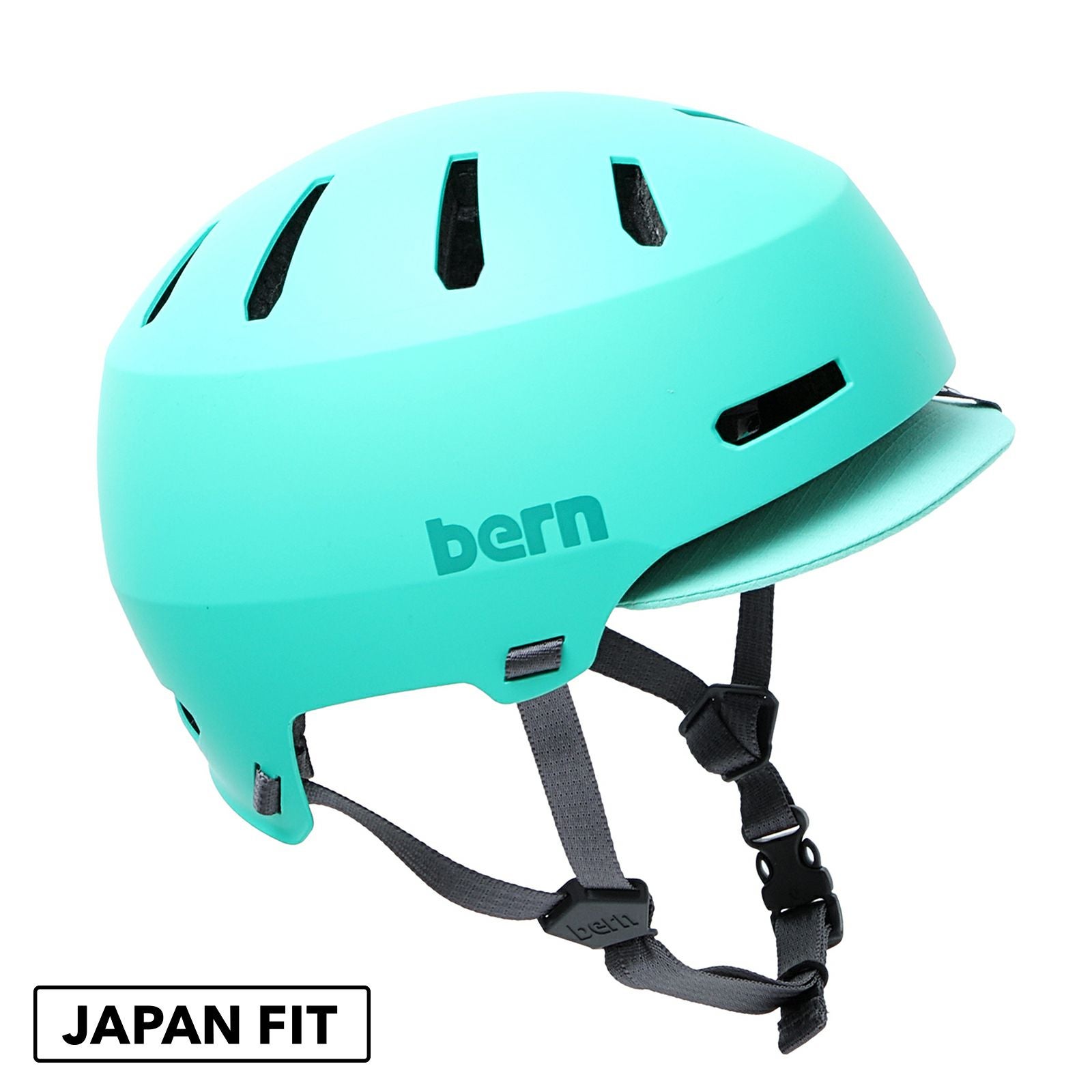 bern ヘルメット ターコイズ JAPAN FIT バイザー付き ゴーグルなし MACON VISOR 2.0 | YTS STORE